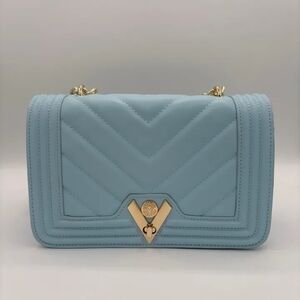 Valentino Orlandi Light Blue Quilted Shoulder Bag